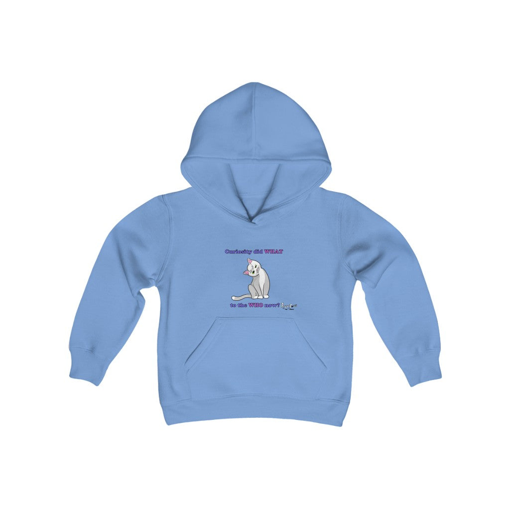 Curiosity Cat-Youth Heavy Blend Hooded Sweatshirt