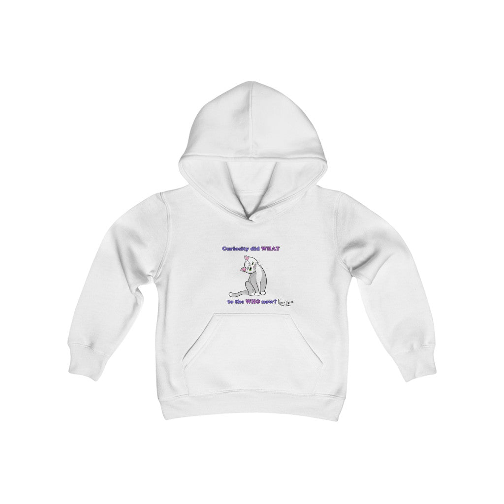 Curiosity Cat-Youth Heavy Blend Hooded Sweatshirt