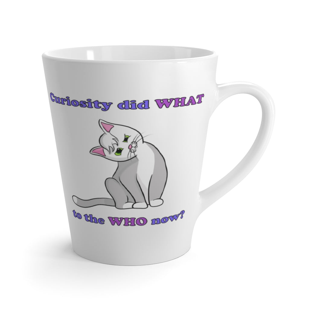 Curiosity Cat-12oz Ceramic Latte mug