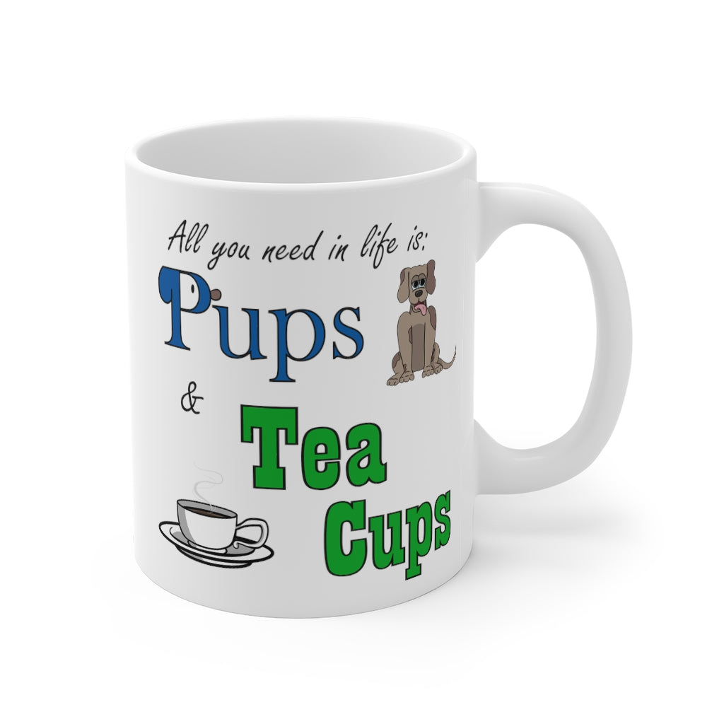 Pups & Tea cups-11oz Ceramic Mug