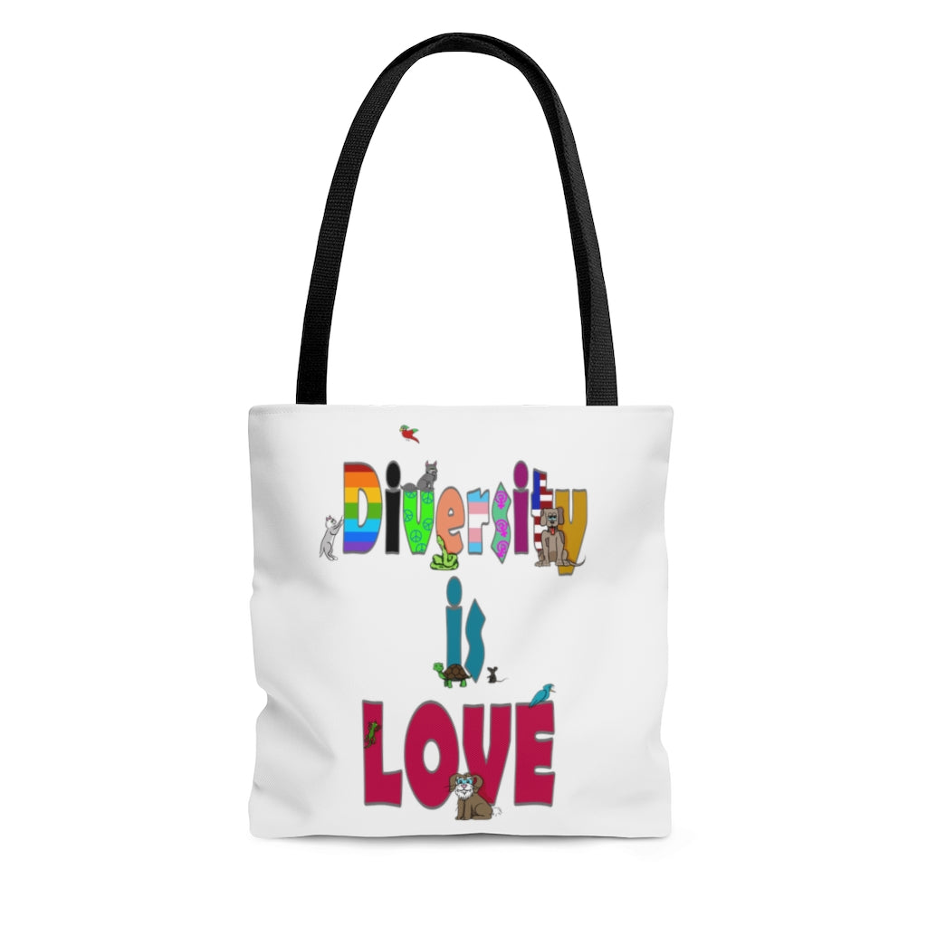 Diversity is love-AOP Tote Bag-White