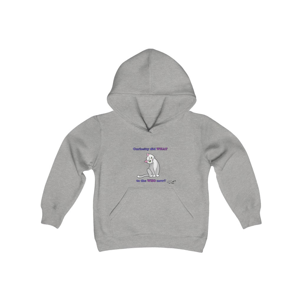 Curiosity Cat-Youth Heavy Blend Hooded Sweatshirt