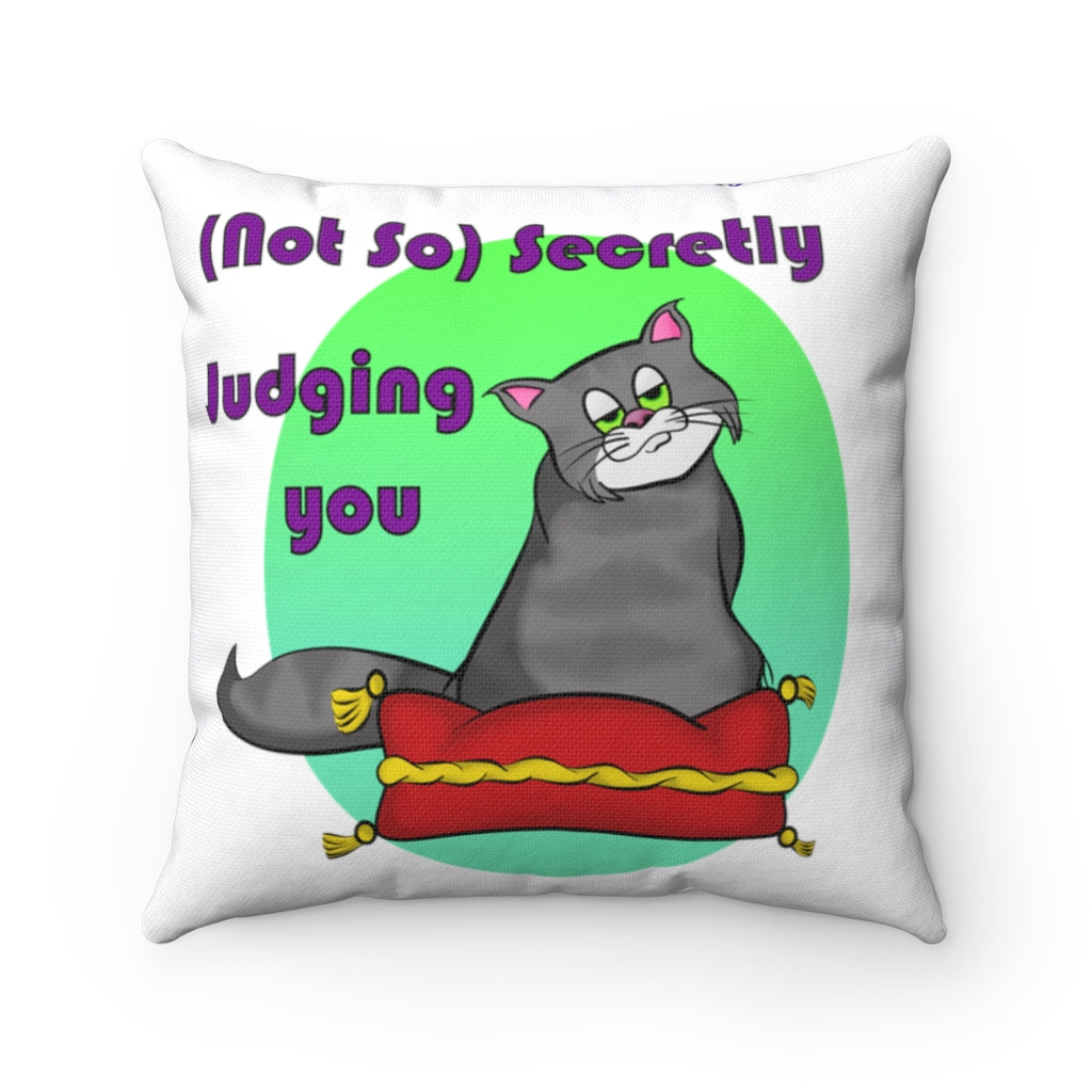 Judging you-Spun Polyester Square Throw Pillow