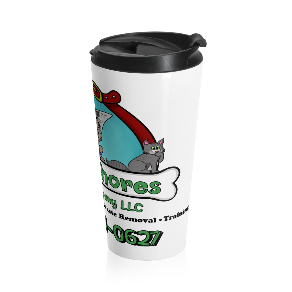 Pet Chores Logo-Stainless Steel Travel Mug